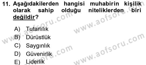 Haberciliğin Temel Kavramları Dersi 2015 - 2016 Yılı (Final) Dönem Sonu Sınav Soruları 11. Soru