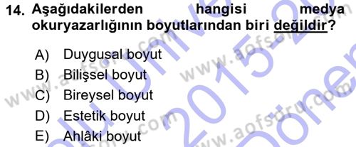 Haberciliğin Temel Kavramları Dersi 2015 - 2016 Yılı (Final) Dönem Sonu Sınav Soruları 14. Soru