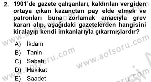 Haberciliğin Temel Kavramları Dersi Ara Sınavı Deneme Sınav Soruları 2. Soru
