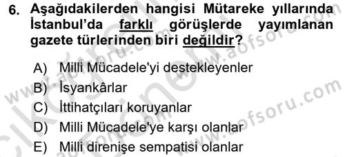 Haberciliğin Temel Kavramları Dersi 2016 - 2017 Yılı (Vize) Ara Sınav Soruları 6. Soru