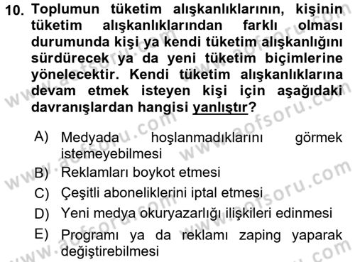 Haberciliğin Temel Kavramları Dersi 2017 - 2018 Yılı 3 Ders Sınav Soruları 10. Soru