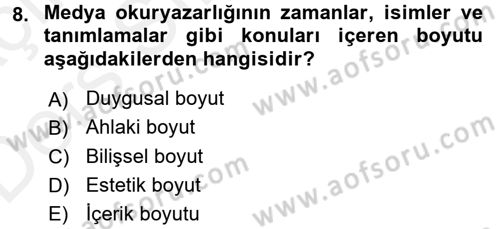 Haberciliğin Temel Kavramları Dersi 2017 - 2018 Yılı 3 Ders Sınav Soruları 8. Soru