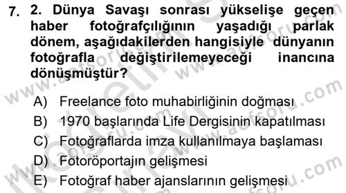 Haberciliğin Temel Kavramları Dersi 2018 - 2019 Yılı 3 Ders Sınav Soruları 7. Soru