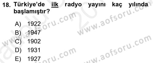 Haberciliğin Temel Kavramları Dersi 2018 - 2019 Yılı (Vize) Ara Sınav Soruları 18. Soru