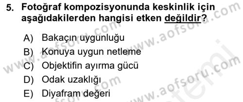 Haberciliğin Temel Kavramları Dersi 2018 - 2019 Yılı (Final) Dönem Sonu Sınav Soruları 5. Soru