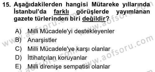 Haberciliğin Temel Kavramları Dersi Ara Sınavı Deneme Sınav Soruları 15. Soru