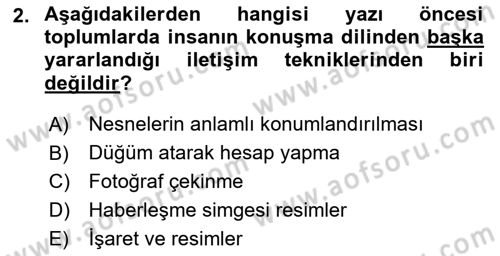 Haberciliğin Temel Kavramları Dersi Ara Sınavı Deneme Sınav Soruları 2. Soru
