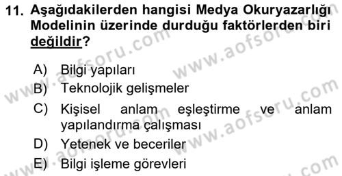 Haberciliğin Temel Kavramları Dersi 2019 - 2020 Yılı (Final) Dönem Sonu Sınav Soruları 11. Soru