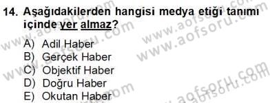 Haber Toplama Teknikleri Dersi 2012 - 2013 Yılı (Final) Dönem Sonu Sınav Soruları 14. Soru