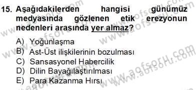 Haber Toplama Teknikleri Dersi 2012 - 2013 Yılı (Final) Dönem Sonu Sınav Soruları 15. Soru