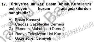 Haber Toplama Teknikleri Dersi 2012 - 2013 Yılı (Final) Dönem Sonu Sınav Soruları 17. Soru