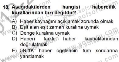 Haber Toplama Teknikleri Dersi 2012 - 2013 Yılı (Final) Dönem Sonu Sınav Soruları 18. Soru