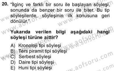 Haber Toplama Teknikleri Dersi 2013 - 2014 Yılı (Vize) Ara Sınav Soruları 20. Soru