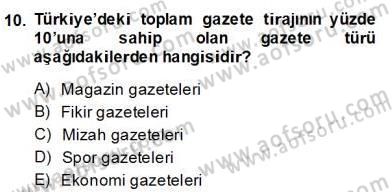 Haber Toplama Teknikleri Dersi 2013 - 2014 Yılı (Final) Dönem Sonu Sınav Soruları 10. Soru