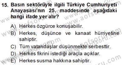 Haber Toplama Teknikleri Dersi 2013 - 2014 Yılı (Final) Dönem Sonu Sınav Soruları 15. Soru