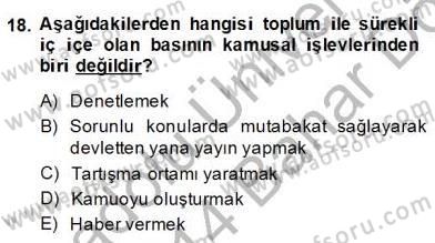 Haber Toplama Teknikleri Dersi 2013 - 2014 Yılı (Final) Dönem Sonu Sınav Soruları 18. Soru