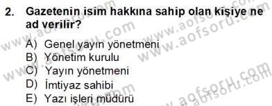 Haber Toplama Teknikleri Dersi 2013 - 2014 Yılı (Final) Dönem Sonu Sınav Soruları 2. Soru