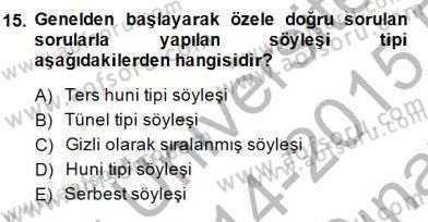 Haber Toplama Teknikleri Dersi 2014 - 2015 Yılı (Vize) Ara Sınav Soruları 15. Soru