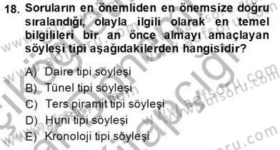 Haber Toplama Teknikleri Dersi 2014 - 2015 Yılı (Vize) Ara Sınav Soruları 18. Soru