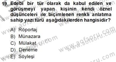 Haber Toplama Teknikleri Dersi 2014 - 2015 Yılı (Vize) Ara Sınav Soruları 19. Soru
