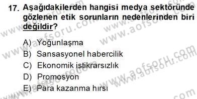 Haber Toplama Teknikleri Dersi 2014 - 2015 Yılı (Final) Dönem Sonu Sınav Soruları 17. Soru