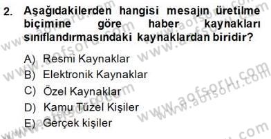 Haber Toplama Teknikleri Dersi 2014 - 2015 Yılı (Final) Dönem Sonu Sınav Soruları 2. Soru