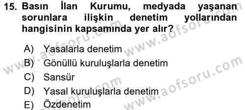 Haber Toplama Teknikleri Dersi 2017 - 2018 Yılı (Final) Dönem Sonu Sınav Soruları 15. Soru