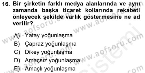 Haber Toplama Teknikleri Dersi 2017 - 2018 Yılı (Final) Dönem Sonu Sınav Soruları 16. Soru