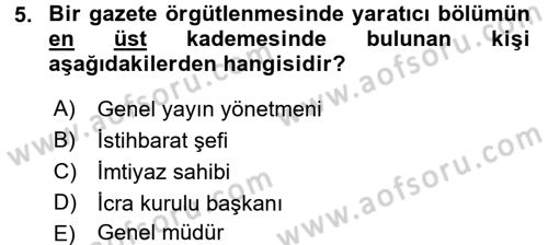 Haber Toplama Teknikleri Dersi 2017 - 2018 Yılı (Final) Dönem Sonu Sınav Soruları 5. Soru