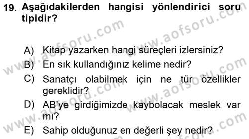 Haber Toplama Teknikleri Dersi 2021 - 2022 Yılı (Vize) Ara Sınav Soruları 19. Soru