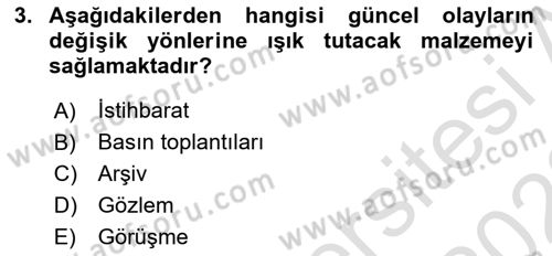 Haber Toplama Teknikleri Dersi 2021 - 2022 Yılı (Vize) Ara Sınav Soruları 3. Soru