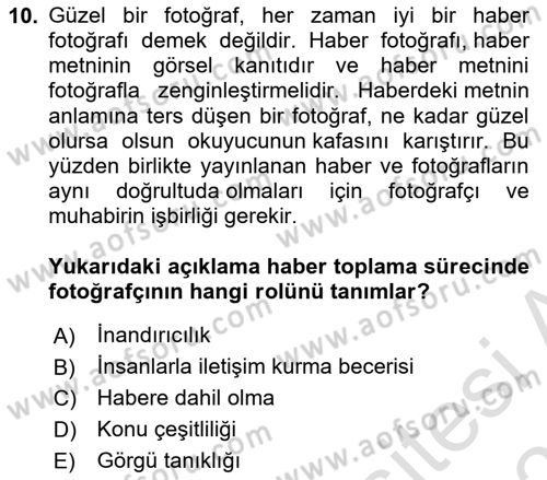 Haber Toplama Teknikleri Dersi 2021 - 2022 Yılı (Final) Dönem Sonu Sınav Soruları 10. Soru