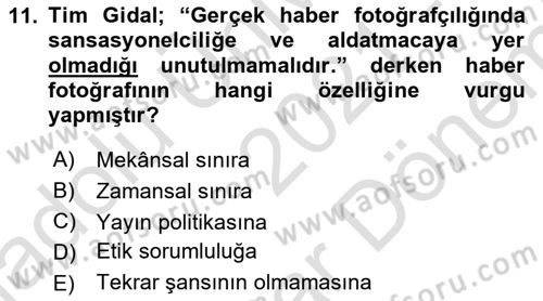 Haber Toplama Teknikleri Dersi 2021 - 2022 Yılı (Final) Dönem Sonu Sınav Soruları 11. Soru