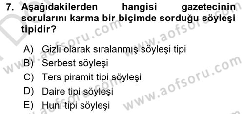 Haber Toplama Teknikleri Dersi 2021 - 2022 Yılı (Final) Dönem Sonu Sınav Soruları 7. Soru