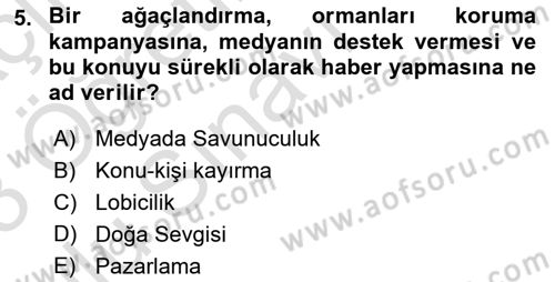 Haber Toplama Teknikleri Dersi 2022 - 2023 Yılı Yaz Okulu Sınav Soruları 5. Soru