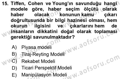 Haber Toplama Teknikleri Dersi 2023 - 2024 Yılı (Vize) Ara Sınav Soruları 15. Soru