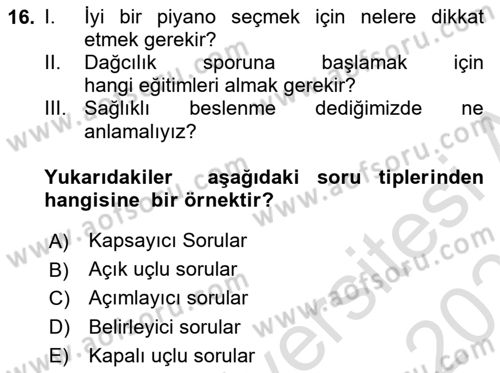 Haber Toplama Teknikleri Dersi 2023 - 2024 Yılı (Vize) Ara Sınav Soruları 16. Soru