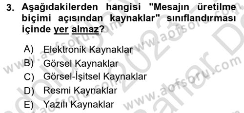 Haber Toplama Teknikleri Dersi 2023 - 2024 Yılı (Vize) Ara Sınav Soruları 3. Soru