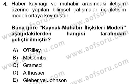 Haber Toplama Teknikleri Dersi 2023 - 2024 Yılı (Vize) Ara Sınav Soruları 4. Soru