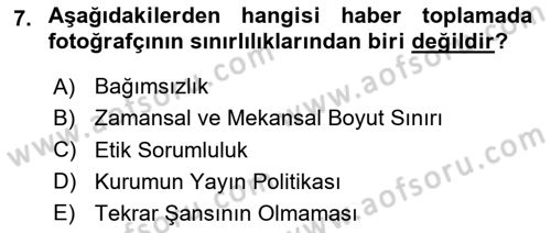 Haber Toplama Teknikleri Dersi 2023 - 2024 Yılı (Final) Dönem Sonu Sınav Soruları 7. Soru