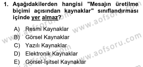 Haber Toplama Teknikleri Dersi 2023 - 2024 Yılı Yaz Okulu Sınav Soruları 1. Soru