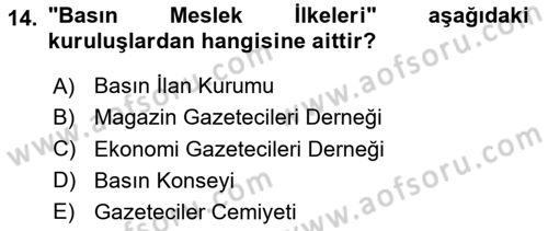 Haber Toplama Teknikleri Dersi 2024 - 2025 Yılı (Final) Dönem Sonu Sınav Soruları 14. Soru