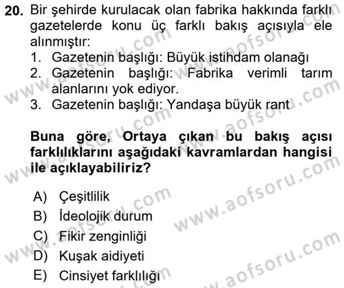 Haber Toplama Teknikleri Dersi 2024 - 2025 Yılı (Final) Dönem Sonu Sınav Soruları 20. Soru