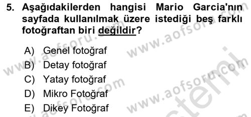 Haber Toplama Teknikleri Dersi 2024 - 2025 Yılı (Final) Dönem Sonu Sınav Soruları 5. Soru