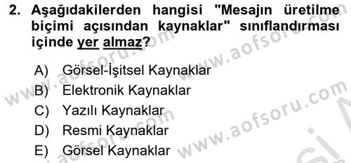 Haber Toplama Teknikleri Dersi 2024 - 2025 Yılı Yaz Okulu Sınav Soruları 2. Soru