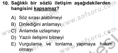 Medya ve İletişim Dersi 2012 - 2013 Yılı (Vize) Ara Sınav Soruları 10. Soru
