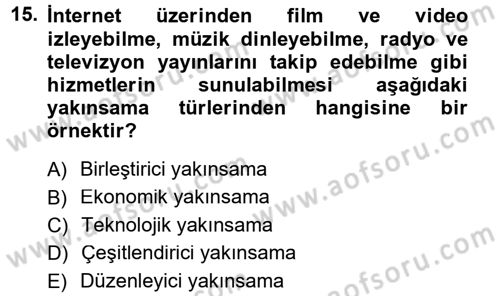 Medya ve İletişim Dersi 2012 - 2013 Yılı (Final) Dönem Sonu Sınav Soruları 15. Soru