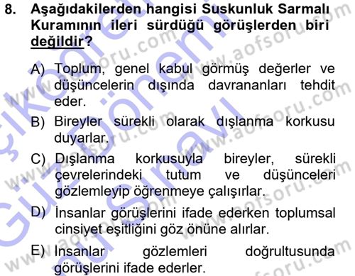 Medya ve İletişim Dersi 2012 - 2013 Yılı (Final) Dönem Sonu Sınav Soruları 8. Soru