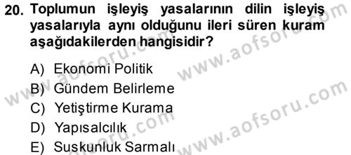 Medya ve İletişim Dersi Ara Sınavı Deneme Sınav Soruları 20. Soru