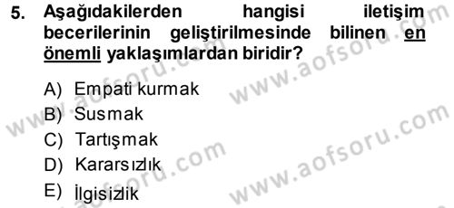 Medya ve İletişim Dersi Ara Sınavı Deneme Sınav Soruları 5. Soru